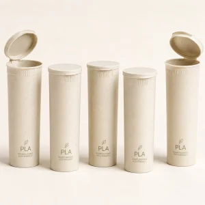 Biodegradable Plastic Pop Top Tubes Child Resistant 98mm 116mm 120mm Eco Friendly Packaging Tube for Rolled Cone Storage OEM