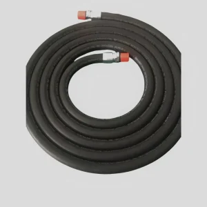 Black 3/4 Fuel Dispenser Station Flexible Oil Rubber Delivery Hose Safety Clamps Quick Coupling