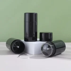 Black 75g Empty Cylinder Deodorant Stick Packaging Tube with Twist Up Screw Cap for Perfume Cosmetic Lipstick Use