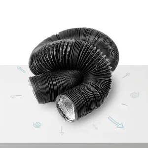 Black Aluminum Foil Flexible Ducting HVAC Ventilation Air Hose for Industrial Grow Tents Dryer Rooms Kitchens