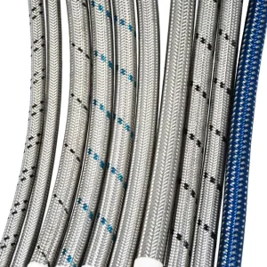 Black Blue Lines Nylon Stainless Steel SS Braided Flex Fuel Hoses with an Fittings for Oil Water Fuel and Coolant