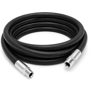 Black Braided High Pressure Hose Male Thread Fittings 4.5mm Wall Thickness Flexible Reinforced Water Air Gas Hose Assembly