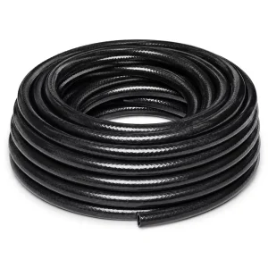 Black Braided Reinforced PVC Hose 0.7 Inches Diameter Flexible Water Air Hose Pipe High Pressure Drip Irrigation Tubing for