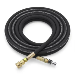 Black Braided Rubber High Pressure Hose Male Thread Fittings Smooth Flexible Reinforced Water Air Gas Assembly 4.5mm Wall