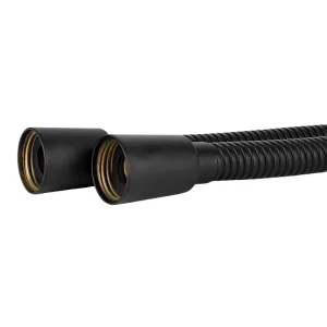 Black Double Lock Shower Hose Heavy Duty Flexible Anti Burst Bathroom Connector Pipe for Hot and Cold Water Use