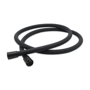 Black Durable Super Flexible Silicone Shower Hose with Silicone Layer Non Toxic PE Inner Tube and Brass 1/2 Inch Fittings