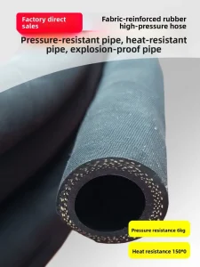 Black Fabric Reinforced Rubber Hose High Temperature Oil Resistant High Pressure Steam Hose Hose