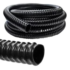 Black High Pressure Flexible PVC Corrugated Pond Hose 32 mm Non-Kink