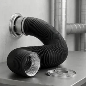 Black Industrial Aluminum Exhaust Hose Deformation Dry Ventilation Flexible Air Conditioning Ducts Easy Install for Storage