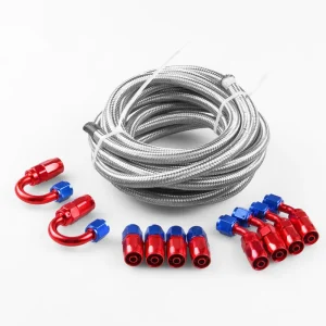 Black Nylon Braided CPE NBR Synthetic Rubber Stainless Steel Braided Oil Cooler Fuel Hose Lines Kits