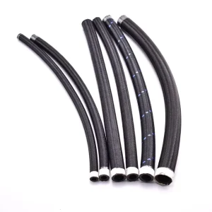 Black Nylon Braided Fuel Hose Oil Gas Line Rubber Tubing
