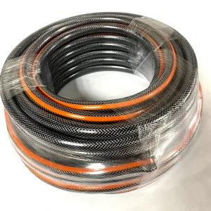 Black Orange Braided PVC Fiber Garden Hose with Expandable Soft Metal Reel 3/4/5 Layer for Irrigation Watering