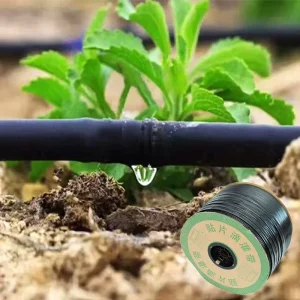 Black PE Anti Clog Drip Irrigation Hose Self Cleaning Design for Muddy Water 1000/1500m Length