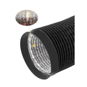 Black PVC Flexible Aluminum Foil Duct Ventilation Pipe Collapsible Exhaust Air Duct Hose for Grow Tent Vent System