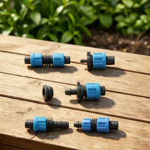 Black Plastic Drip Irrigation Accessories 16mm Lock Fittings Connectors End Caps for Farm Garden Use