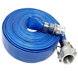 Blue Durable Flexible PVC Lay flat Hose for Sump Pits Agricultural Irrigation Pool Drainage & Cleaning Applications ISO Standard