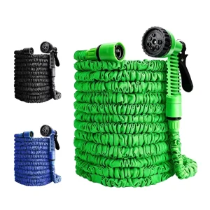 Blue Green Expandable Garden Water Hose Flexible 5 10 15 30 50 100 Meter Heavy Duty Watering Hose