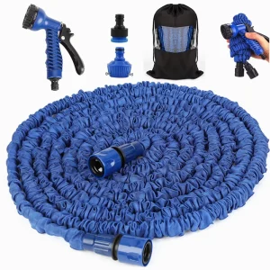 Blue Lightweight 25FT 50FT 75FT 100FT 150FT Magic Expandable Water Hose Garden Hose with Spray Nozzle