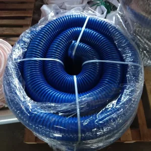 Blue PU Copper Plated Steel Wire Hose Flexible Copper Steel Wire Transparent Pu Ducting Hose Air Duct Hose PU Polyurethane Tube