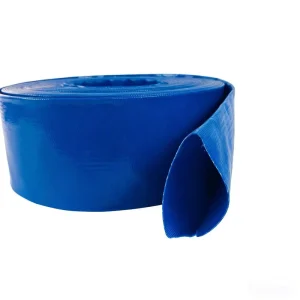 Blue PVC High Pressure Flexible Lay Flat Backwash Hose for Swimming Pools Heavy Duty Reinforced Discharge Water Transfer Pool