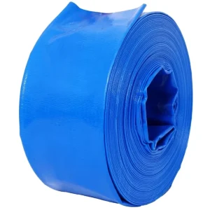 Blue PVC Lay Flat Water Pump Hose 2bar with Custom Cutting Processing Service