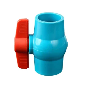 Blue PVC One Piece Ball Valve Socket Connection Plastic Compact Ball Valve for Farm Drip Irrigation Water Supply Pipe Fitting
