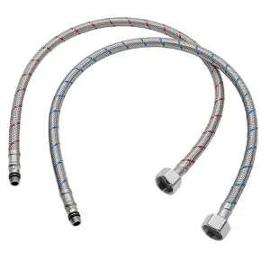 Braided Hose Faucet Hot Cold Universal Sharp End 1/2 Inch Hose Modern Minimalism 90C Max Temp