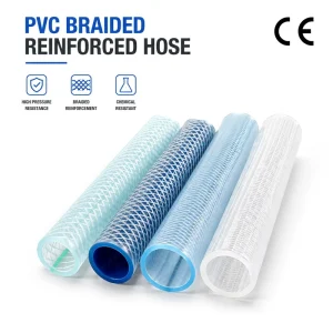 Braided PVC Hose Durable Transparent High Pressure Resistant CE Certified Non toxic Plastic Fiber Reinforced Tube
