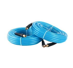 Braided Polyurethane 1/4 Inch ID X 25 ft 300 PSI PU Air Compressor Hose with 1/4 MNPT Brass Endings