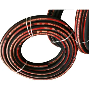 Braided Steel Wire Reinforcement Flexible Red Color EPDM Rubber Steam Hose for Hot Air Conveying
