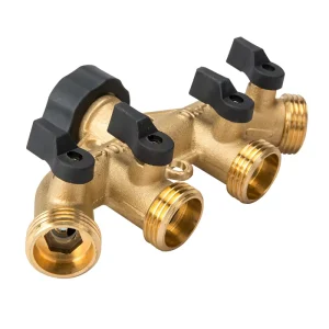 Brass Manifold 4 Way Garden Water Tap Connector Water Hose Splitter for Garden