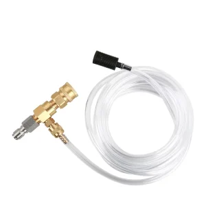 Brass Quick Connect Pressure Washer Hose Kit Clear PVC Pipe Black Nozzle 1/4″ Car Wash Cleaning Accessory Set