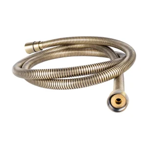 Brushed Brass Double Lock Shower Hose Flexible Anti Kink Anti Burst Bathroom Shower Connector Pipe Durable Water Supply Hose