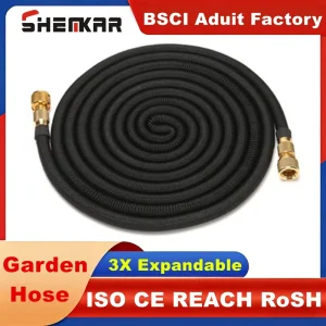 Bulk Expandable Garden Hose Manufacturer Custom Logo Heavy Duty Flexible Water Hose with Reinforced Fabric Outer Layer