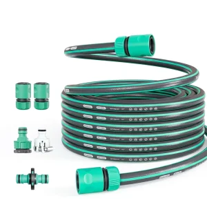 Burst Proof All Season Garden Hose 1/2 Inch Durable Flexible PVC Water Hose Pipe with Hose Extension Connector for Lawn