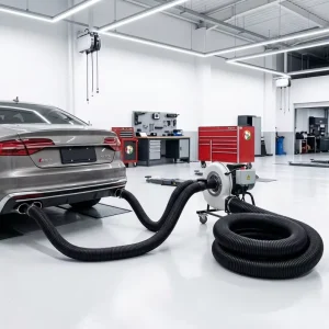 CE ISO High Power Mobile Exhaust Extraction Cart Single Dual Tube Switchable Portable Garage Ventilation System OEM Warranty