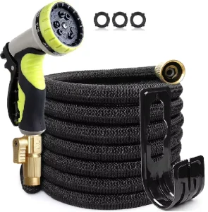 Car Wash Watering 25ft Black Expandable Magic Garden Hoses