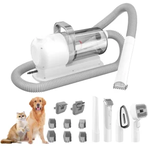 Cat Grooming Treatment Hair Removal Head Brush Hose Vacuum Cleaner Plastic Quiet Design Adjustable Suction Dog Bird Water Blower