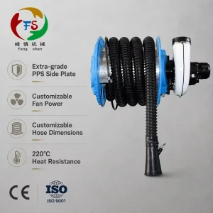 Ce Certified Eu Standard Semi Automatic Spring Retractable Exhaust Hose Reel for 4S Car Service Shop Repair 8M Length
