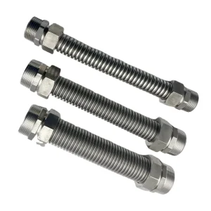 Central Air Conditioning Metal Flexible Inlet Hose Anti Vibration Stainless Steel Straight Tube DN32