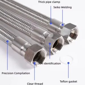Chemical Industrial High 50mm NPT Forged Stainless Steel Corrugated Flexible Long Life Hose Customizable Head Connection