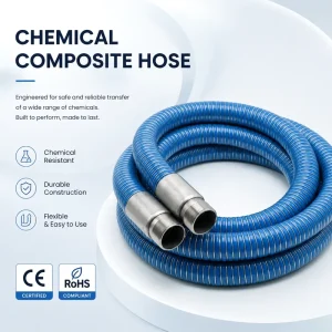Chemically Resistant 316 Steel Wire Reinforced Composite Hose for Conveying Corrosive Liquids in Chemical Plants