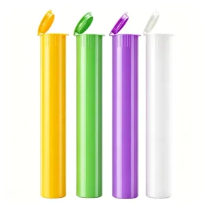 Child Proof PP Roll Plastic Tube Plastic Packaging Pop Top Tubes Black king Size 109mm 116mm Plastic Pop Top Tube Packing Tube