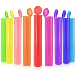 Child Resistant 116mm Screw Top King Size Squeeze Open Black Transparent Pop Top Tubes Plastic Pre Packing Roll Tube