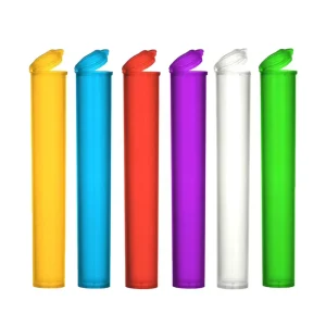 Childproof Clear Plastic Pop Top Tube Pre Colored Roll Packaging Cart Tube .5ml 1ml