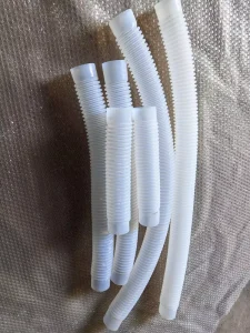 China Factory Brand White Flexible PTFE Corrugated Pipe Corrosion Resistance Food Biological Grade