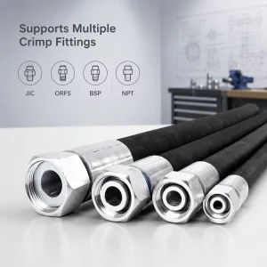 China Factory High Pressure NBR Hydraulic Oil Pipe Steel Wire Braided Rubber Hose with Assembly Service