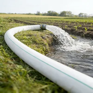 China Manufacturer Direct 4.5 Inch 100m PE Woven Layflat Hose 4.5 Bar Lightweight Portable Hose for Farm Irrigation