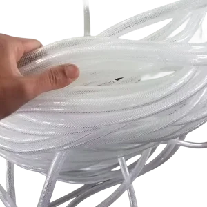 China Suppler Price Food Grade Braided 1/2″ Clear PVC Fiber Reinforced Hose Clear Fiber Reinforced PVC Water Hose