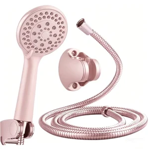 Chrome Handheld Shower Head Set High Flow Rate Hand Shower with Stainless Steel Hose for Filtered Shower Head